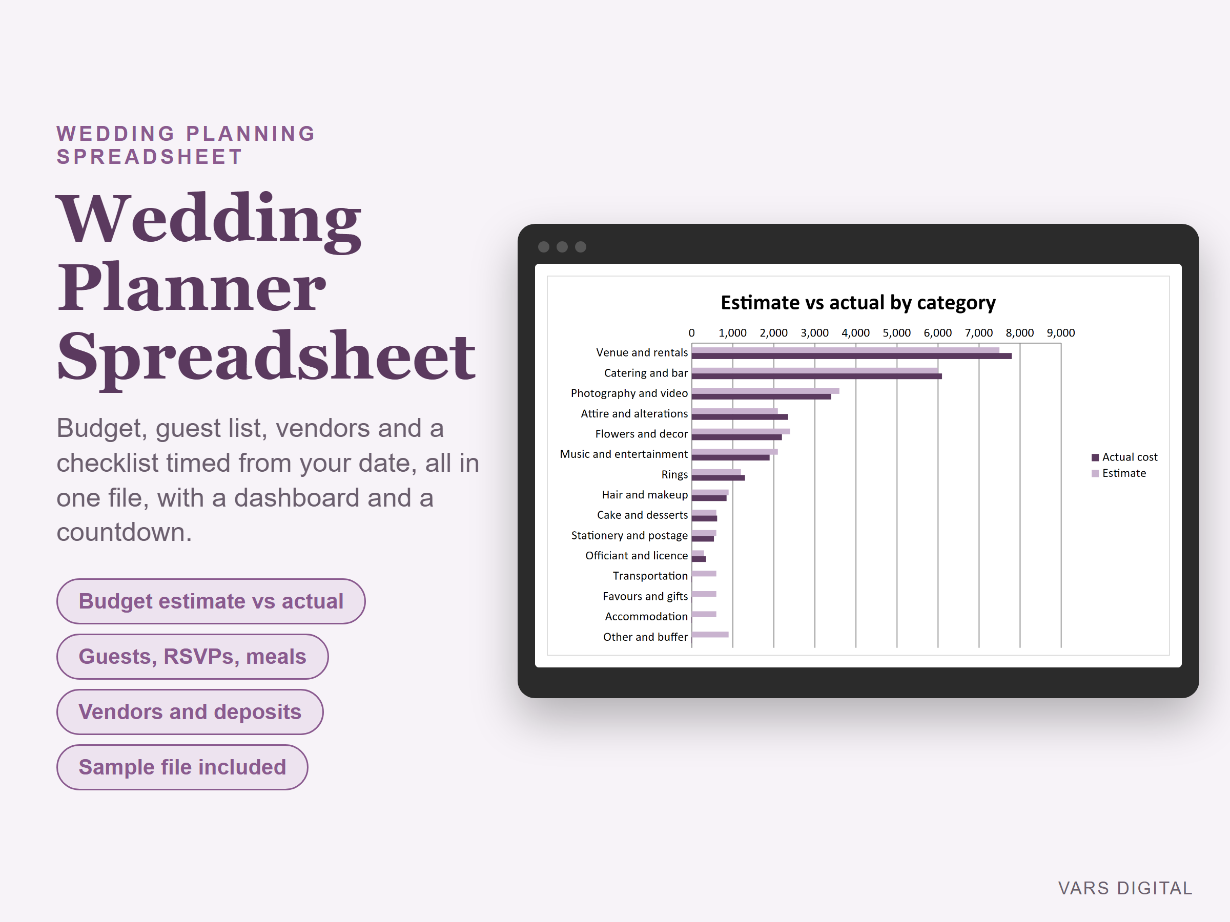 Wedding Planning Spreadsheet spreadsheet template preview